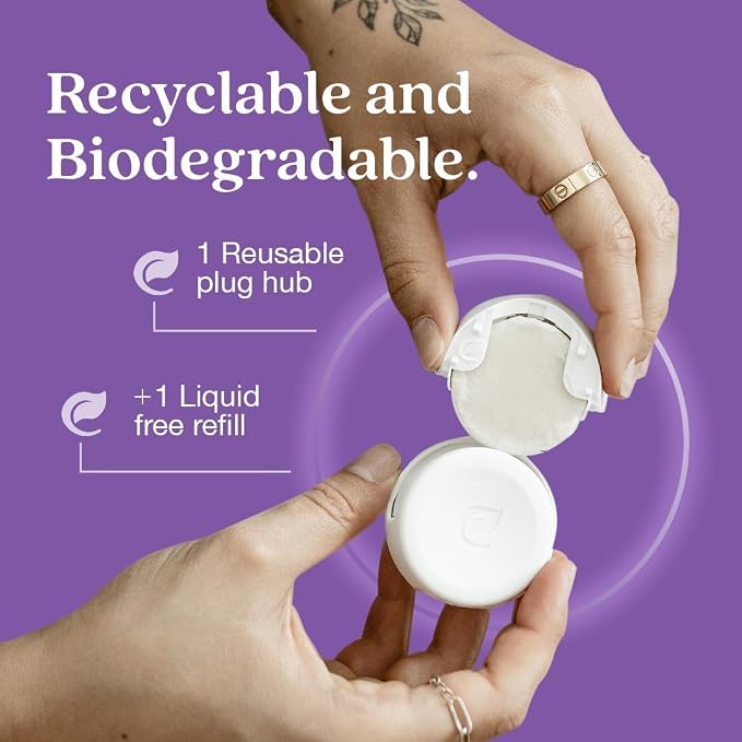 Enviroscent Non-Toxic* Air Freshener Plug-In Plug Hub® Kit for Home, 4 Pack | Non-Toxic* Air Freshener w/ Lavender Tea & Honey Scent | Fits Standard Outlets for Daily Use | Pet-Friendly w/ Paper Refill