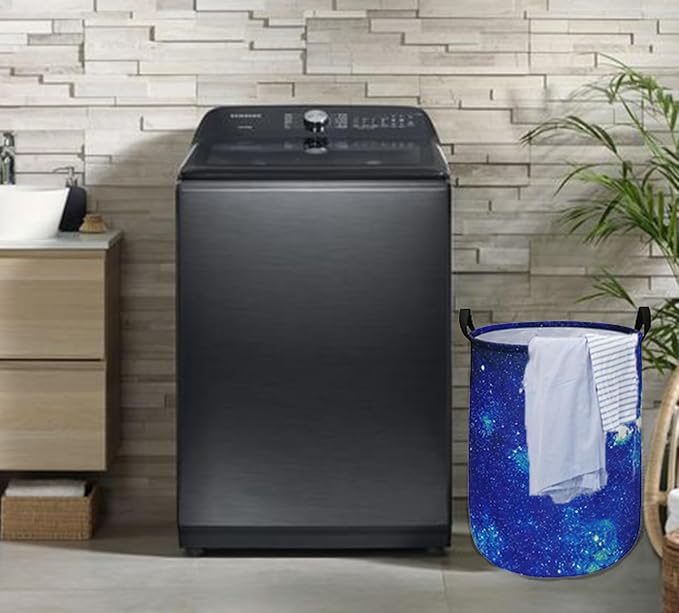 Round Laundry Hamper Storage Basket Fabric Material Storage Hamper Organization Basket, Storage Bin, Gift Box with Handles for Room