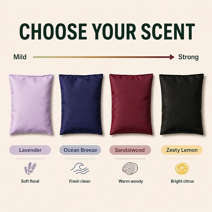 Aroma Armour Shoe Freshener, Activated Charcoal Odor Absorber Bags for Shoes, Closets, Cars & Basements, Bamboo Charcoal Freshening Bags for Home，Lavender