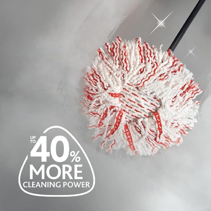 O-Cedar EasyWring Deep Clean Refill (1-Pack) | 40% More Cleaning Power | Microfiber Mop Refill Compatible with O-Cedar EasyWring Spin Mop & Bucket System