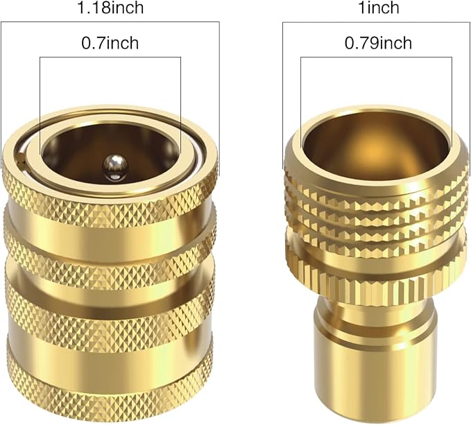 Twinkle Star Heavy Duty 3/4'' Garden Hose Quick Connect Fittings, 6 Sets | Male and Female Water Hose Quick Connect, Garden Hose Adapter, Quick Connect Hose Fittings