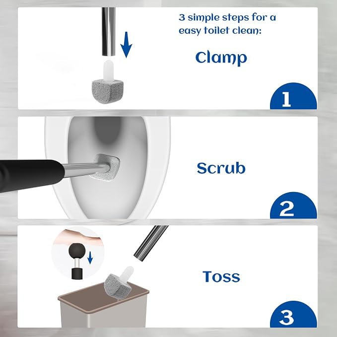 Pumice Stone Toilet Bowl Cleaner – 10 Refills for Hard Water & Rust Stains | Removes hard water rings, limescale & rust stains from toilets, tubs, sinks, and grills without scratching surfaces.