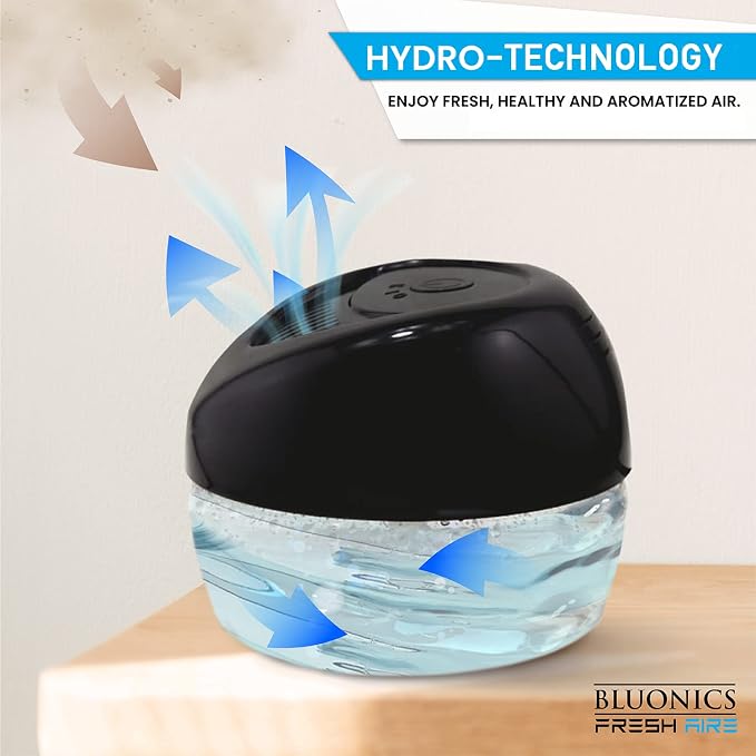 Bluonics Fresh Aire 2-Pack Water Air Washer, Water-Based Air Revitalizer & Room Freshener with 7-Color LED Night Light and Relaxing White Noise for Home, Bedroom, Office