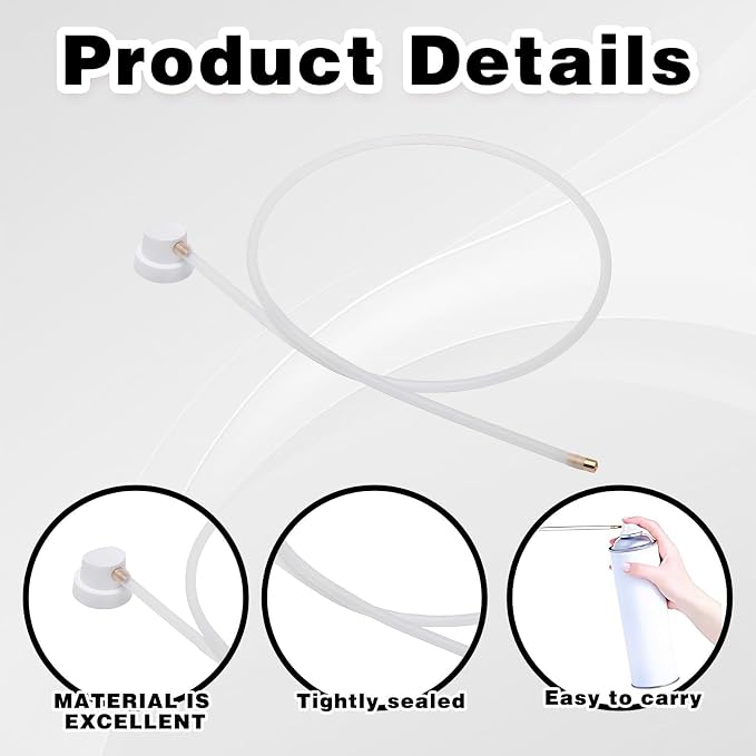 5PCS Spray Can Nozzle Extension Set, 19.68inch Aerosol Spray Tips with Flexible Extension Hose, 360 Degree Coverage Paint Nozzles for Vehicles and Cans