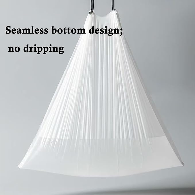 Ultra thick heavy duty Plastic 16 gallon drawstring trash bags | no tear open white ‎lavender scent Plastic garbage bags for household kitchen bedroom bathroom living room office restaurant