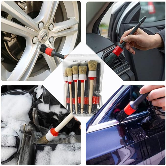 10PCS Car Auto Detailing Brushes Set Interior & Exterior Cleaner | Wheels, Leather, Dashboard, Vents, Engine, Hard-to-Reach Areas, Detail Kit, Cleaning Tools, Automotive, Garage, Gift.