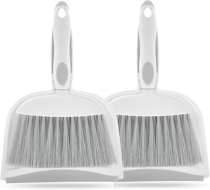 Whisk Mini Broom & Dustpan: 2pcs Tent, Home, Desk Cleaner - Gray