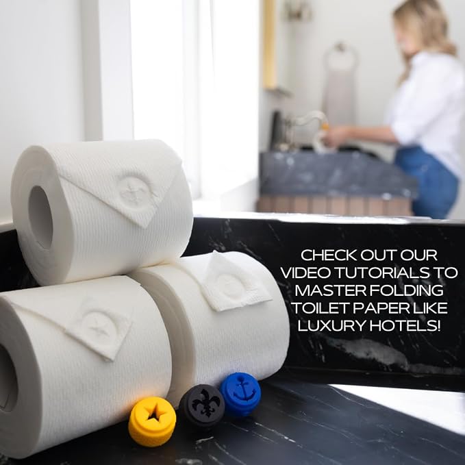 Toilet Paper Stamp Fun (Star) - Add a Unique Personal Touch to Your Bathroom Decor! Enhance Your Home Decor. Ideal for Housekeeping, Hotels, Rentals, Home Staging Decor and More..