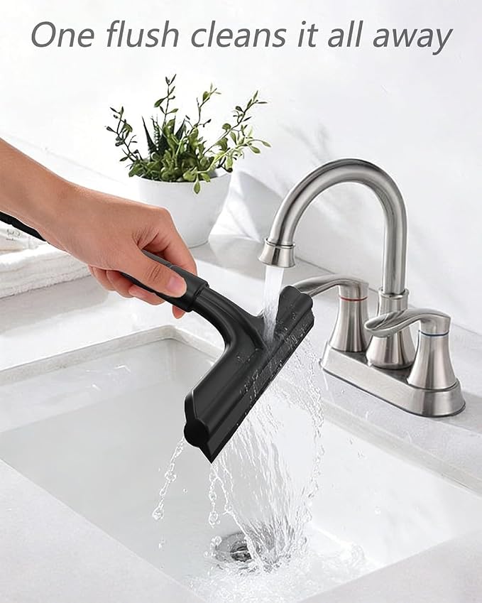 All-Purpose 10 Inch Silicone Shower Squeegee for Glass Doors | Bathroom Squeegee with Built-in Hook - Streak-Free Window Cleaner Tool for Tile, Mirror, Car, Rust-Proof No-Squeak Design