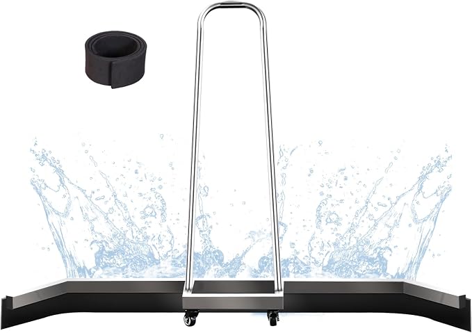 4.3FT Sport Tennis Court Squeegee Floor Squeegee Heavy Duty Commercial Squeegee for Floors with 2PCs EVA Foam Blade