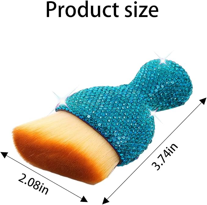 zipelo Diamond-Handle Car Detailing Dust Brush, Lake Blue | soft synthetic bristles, beveled profile reaches narrow gaps, scratch-free wet or dry use, compact storage, cleaning tools