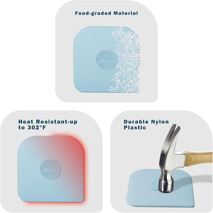 Pan Scraper, 5 Pcs Pot & Dish Scraper Plastic, Sturdy Scraper Kitchen Tool, Aqua (Pack of 2)
