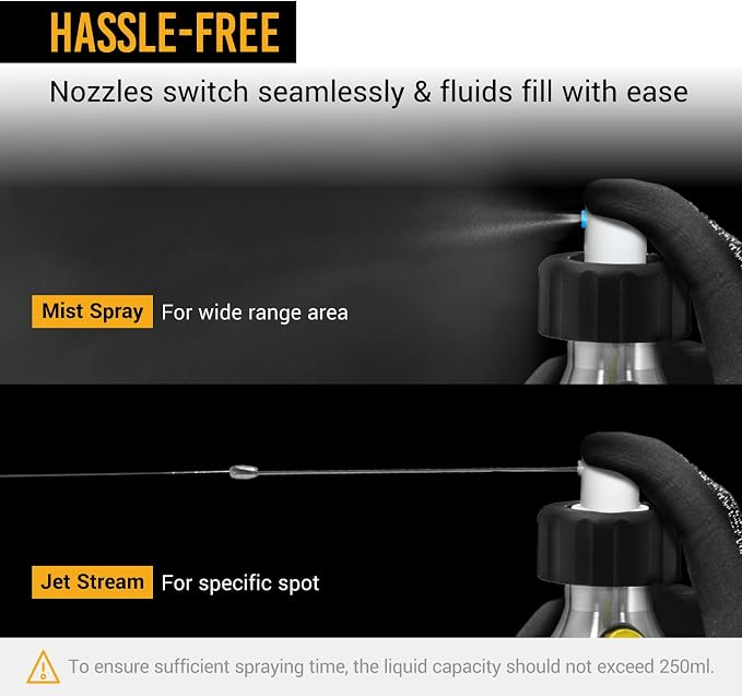 EWK 17 oz (500ml) Refillable Aluminum Aerosol Spray Can for Brake, Engine & Machine Cleaning, Thickened Body, Long Spray Time | Refillable Spray Can, Longer Spray Time