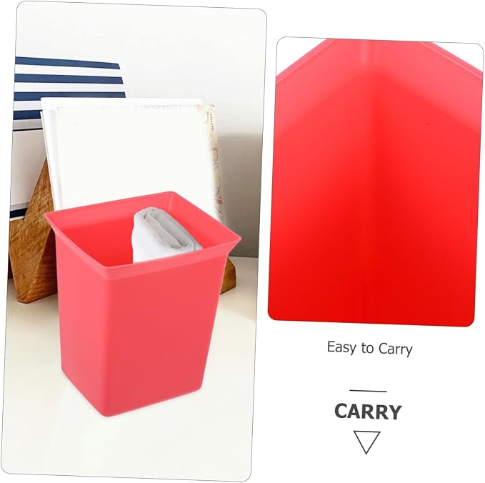 Portable Plastic Storage Caddy Organizer Bin for Hotel Cleaning Supplies Compact Utility Basket with Capacity for Room Organization Stylish Red Design