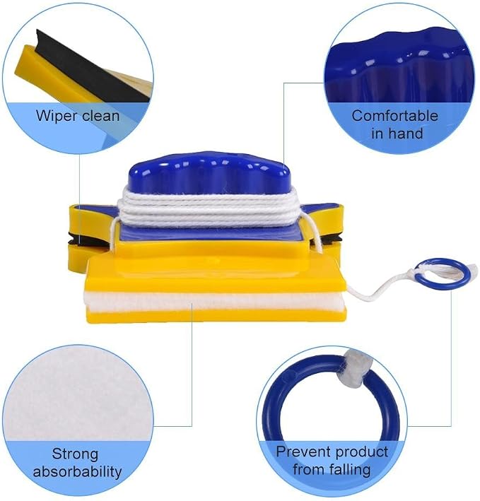 Double-Sided Magnetic Window Cleaner Glass Cleaning Brush Glass Wiper 2 Extra Cleaning Cotton Household Cleaning Tools