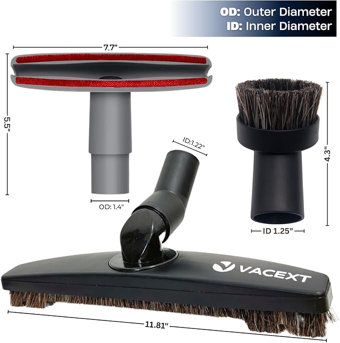 Vacuum Attachments Compatible with Shark Navigator NV360 NV350 NV500, Rocket HV300 HV301 HV371 HV372 – Hard Floor Attachment, Soft Dust Brush & Upholstery Tool for Furniture Cleaning