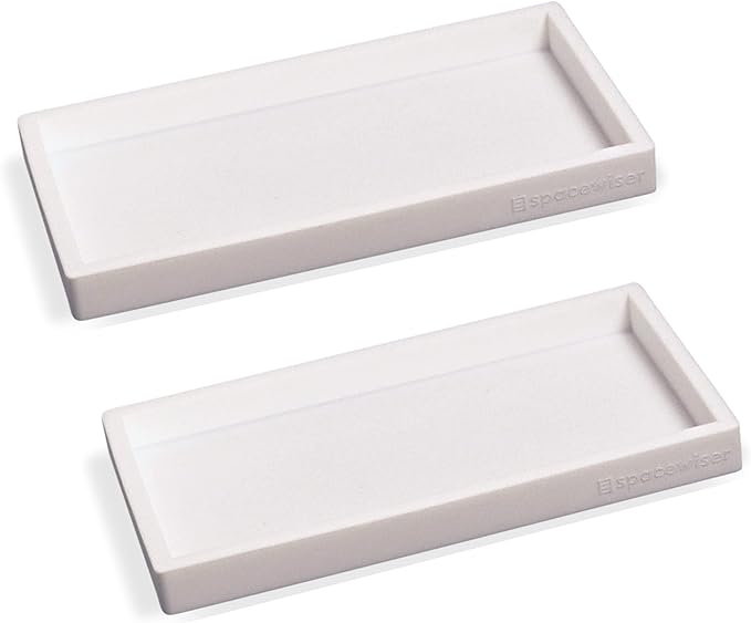 Spacewiser Countertop & Vanity Silicone Tray – 2 PC Small 7.7" Soap Tray | Kitchen Soap Tray Set, Dish Soap Tray for Kitchen Counter, Kitchen Sink Tray, Silicone Soap Dispenser Tray & Sponge Holder