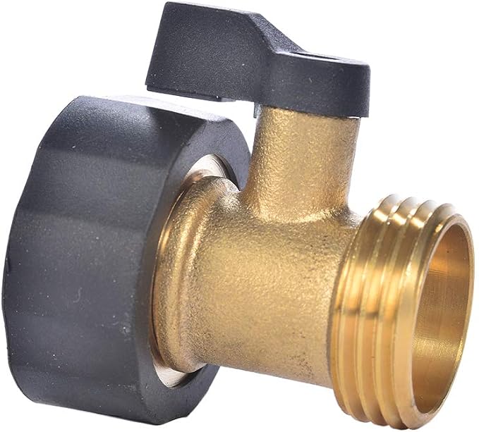 3/4" Brass Garden Hose Shut Off Valve,1-Way Restricted-Flow Water Shut-Off, Fits 3/4 Inch Hose Connector | 1-Way Restricted-Flow Water Shut-Off, Fits 3/4 Inch Hose Connector