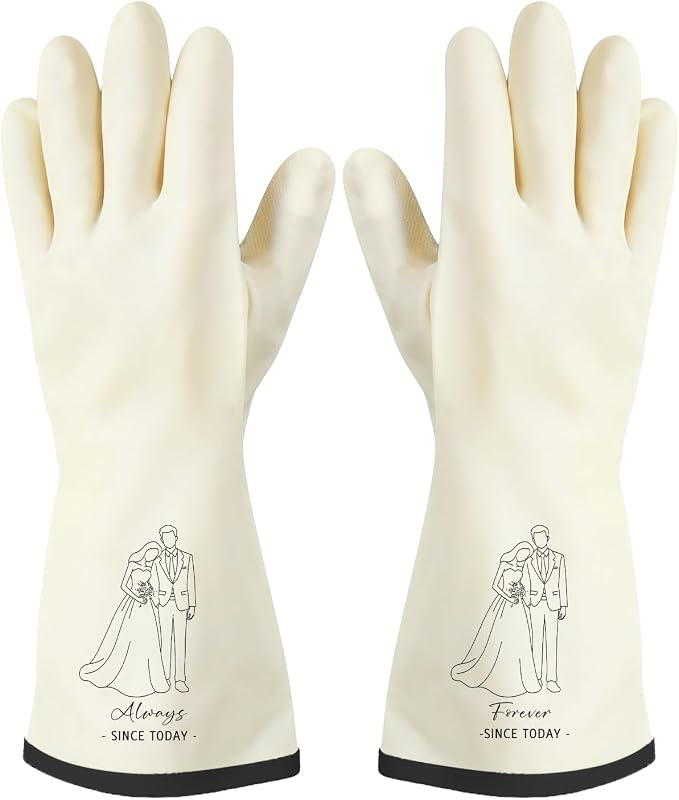 Rubber Cleaning Reusable Gloves, Practical House Warming Gifts | Dishwasher Reusable Gloves, Dishwashing Kitchen Household Essentials, Housewarming Xmas Cleaning Gifts for Cleaner Friends