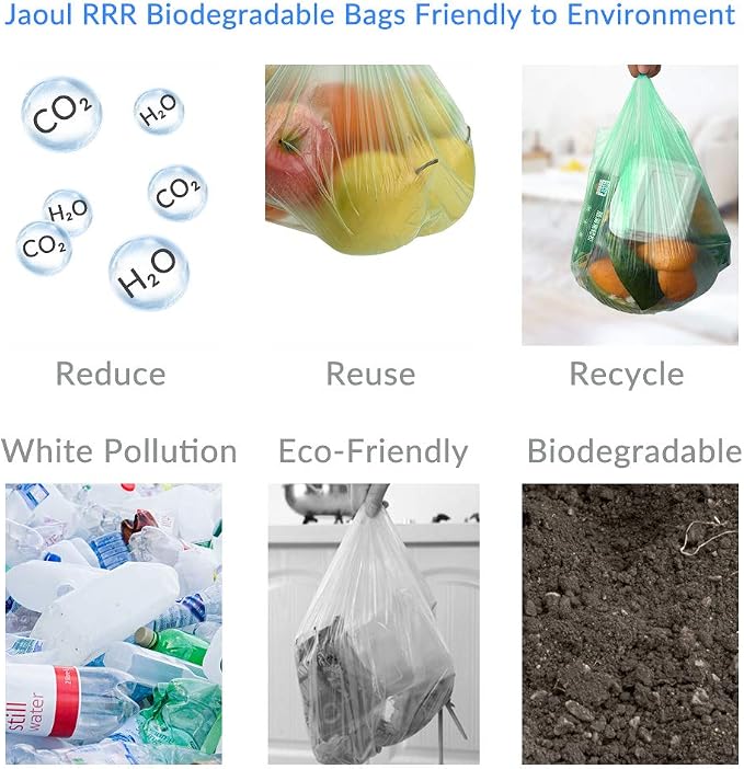 Jaoul Trash Bags 2.6 Gallon, Small Garbage Bags, Strong & Unscented Mini Trash Bags for Kitchen, Bathroom, Office, Restroom, Car, Green, 80 Counts