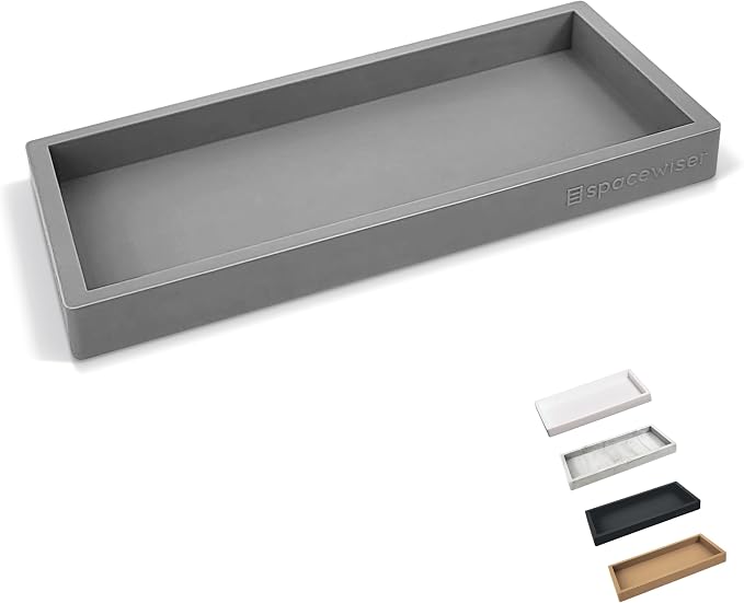 Spacewiser Countertop & Vanity Silicone Tray - Small 7.7" Kitchen Soap Tray | Kitchen Sink Soap Tray, Dish Soap Tray for Kitchen Counter, Bathroom Tray, Silicone Soap Dispenser Tray & Sponge Holder