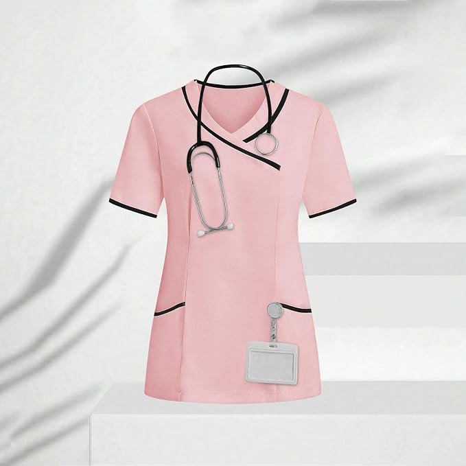 Housekeeping Uniforms - Women Lightweight Stretchy Scrubs for Cleaning Job, Breathable & Easy Care & Moisture-Wicking