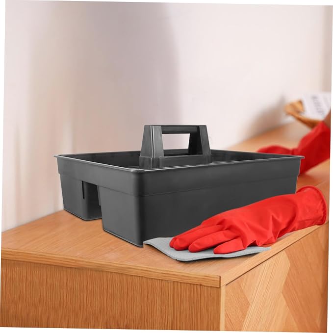 PRETYZOOM Portable Plastic Cleaning Caddy with Handle – Lightweight Storage Organizer for Cleaning Supplies Tool Tray for Housekeeping Hotel Room and Home Use