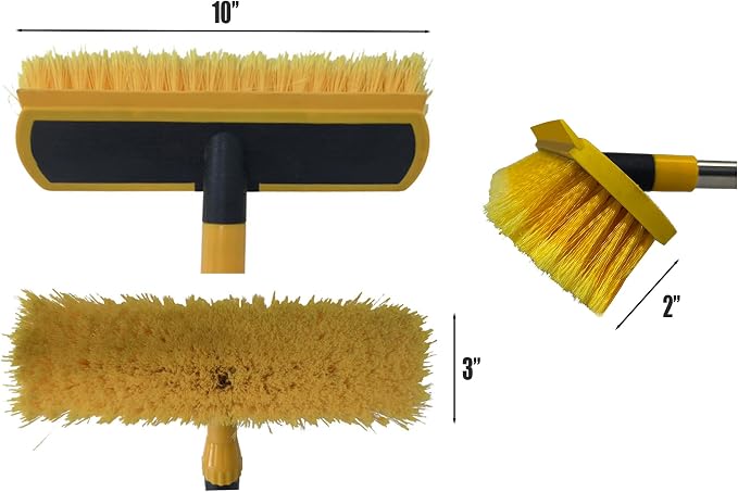 2-in-1 Scrub Brush with Hose Hookup & Squeegee – Deep Cleaning Made Easy