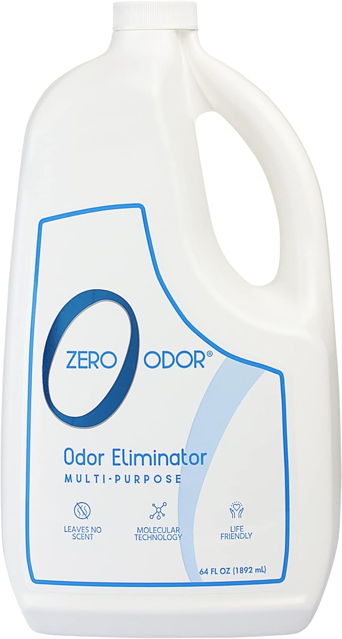 Zero Odor - Multi-Purpose Strong Odor Eliminator for Home, Office, Car, Bathroom, Hotel, Room Deodorizer, and Odor Neutralizer, 64oz Refill | Refill Bottle, Odor Eliminator for Hotel, Bathroom, Basement, Trash & Upholstery - Sprayer not Included