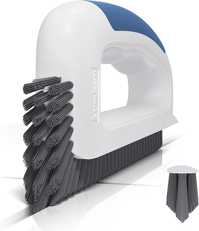 Lumkew Grout Cleaner Brush for Cleaning Floors Tile Scrub, Blue,1 Pcs | V Shape, Hard Bristle, Bathroom Shower Grout Cleaning Brush Scrubber