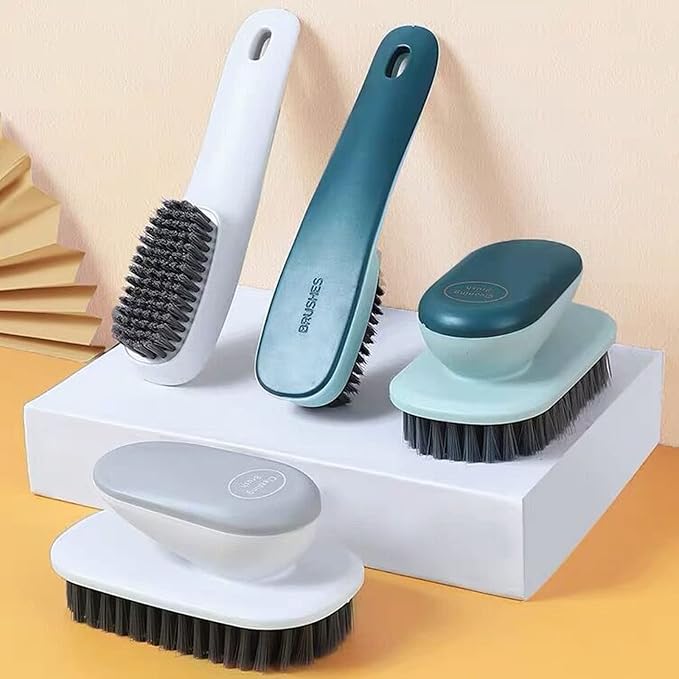 Laundry Scrub Brush Soft Bristle Brush Clothes Cleaning Brush for Stains | 2 Pack Scrubbing Brush Household Cleaning Tool for Bathroom Countertops Bathtubs