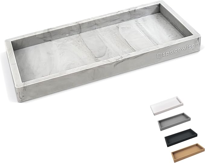 Spacewiser Countertop & Vanity Silicone Tray - Small 7.7" Kitchen Soap Tray | Kitchen Sink Soap Tray, Dish Soap Tray for Kitchen Counter, Bathroom Tray, Silicone Soap Dispenser Tray & Sponge Holder