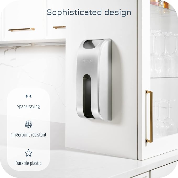 Wall-Mounted Plastic Bag Holder & Grocery Bag Organizer / Dispenser | Space-Saving Grocery Bag Holder for Plastic Bags, Large-Capacity Plastic Bag Organizer for Kitchen, Pantry, Cabinet or Wall