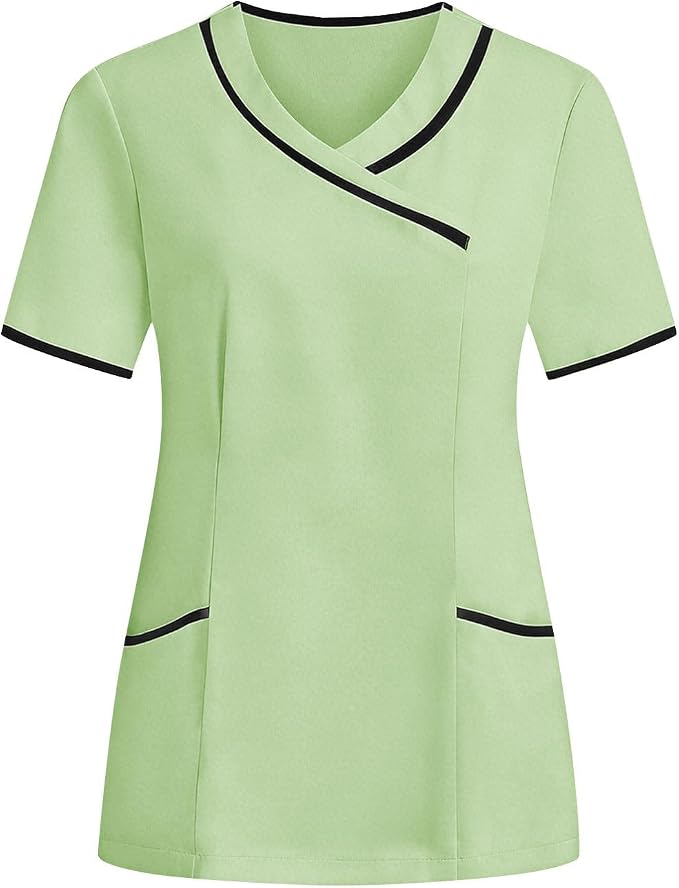 Housekeeping Uniforms - Women Lightweight Stretchy Scrubs for Cleaning Job, Breathable & Easy Care & Moisture-Wicking