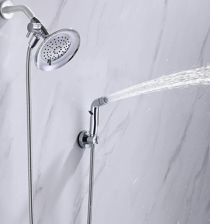 G-Promise 2 Mode Dog Shower Attachment with Extra Long Hose | High Pressure, with Flow Control Lever, Easy to Install, No-Drill Hook Mount