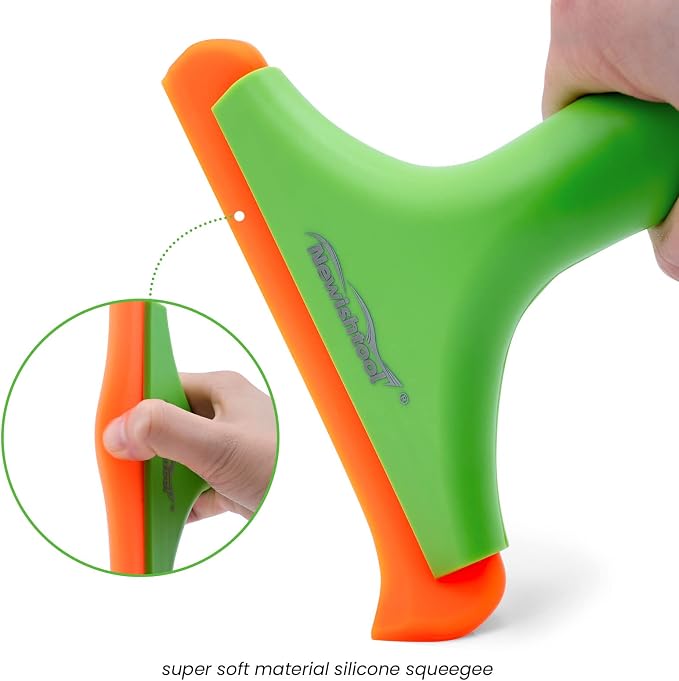 NEWISHTOOL All-Purpose Small Silicone Squeegee Window Tint Tool, 3 Pack | Small Squeegee for Shower Glass Door Mirror Car Windshield Kitchen Countertops Cleaning Water Removal Scraper w/ Hanging Hole