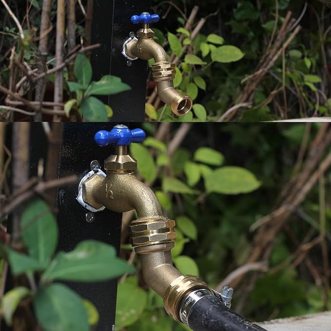 SIGURANTA Garden Hose Elbow 3/4 Inch Thread 45 Degree Angle Hose Extension Adapter Brass Outdoor Faucet Elbow (45 Degree 3 PCS)