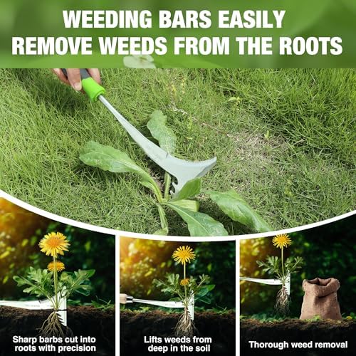 WORKPRO Crack Weeder, 12.5" Stainless Steel Crevice Weeding Tool | Soft PP+TPR Handle, L-Shaped Side-Walk Weed Removal Scraper, for Garden Lawn Yard Patio Terrace Paving