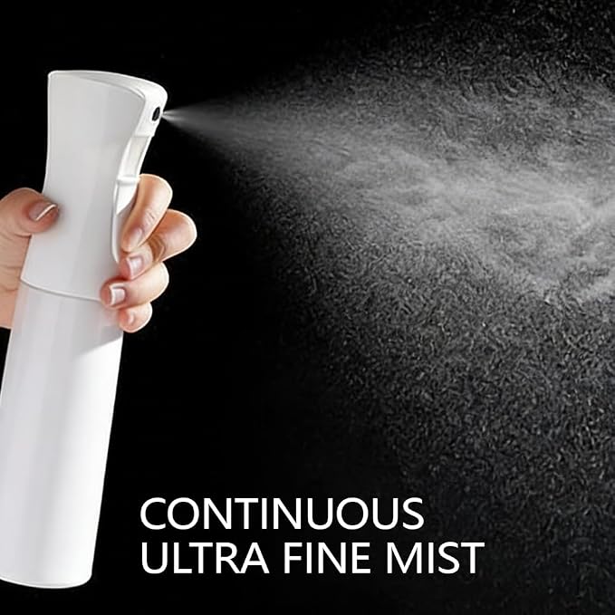 Ella & Sara Fine Mist Spray Bottle 200ml (White) - Continuous Water Mister for Hairstyling, Plants & Home Cleaning, Refillable Spray Bottle for Salon, Barber, Pets & Essential Oil Diffuser