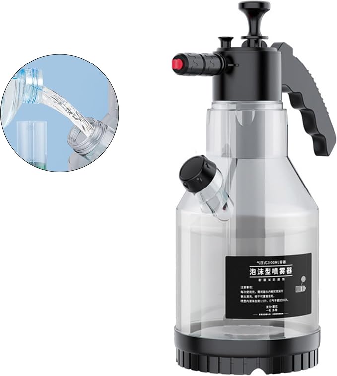2Liters Hand Pumps Foam Sprayer with 3 Types of Nozzle Pneumatic Cannons Snow Car Wash Spray Bottle Car Wash Soap Sprayer Pumps Pressure