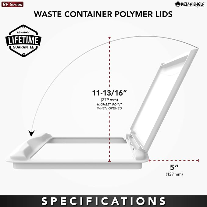 Rev-A-Shelf 50 Qt Under Sink Garbage Can Lid for Base Kitchen & Bathroom Cabinet, Replacement Plastic Trash Bin Lid Only, Champagne, RV-50-LID-12-1