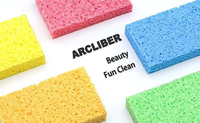 6 Pack Blue Cellulose Scrub Sponges Non-Scratch Heavy Duty Kitchen | Cellulose, Pop-Up, Eco-Friendly, Heavy Duty, Non-Scratch, Kitchen, Bathroom, Multipurpose, Odor Resistant