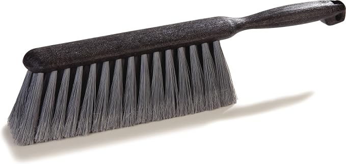 SPARTA Counter and Bench Brush, Flagged Bristles, 8 Inch, Gray | Flo-Pac, Polypropylene Bristles and Block, Fine Dust and Sawdust, Smooth Surfaces, BPA Free