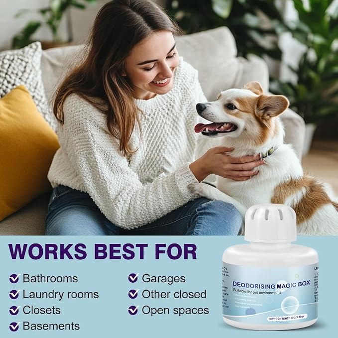 Pet Odor Eliminator Gel 2 Pack Cat Litter Deodorizer Pet Safe Air Freshener | Long Lasting Pet Safe Odor Absorber Gel Neutralizes Pet Urine Litter Box Smells for Bathroom Kitchen Closet Whole Home