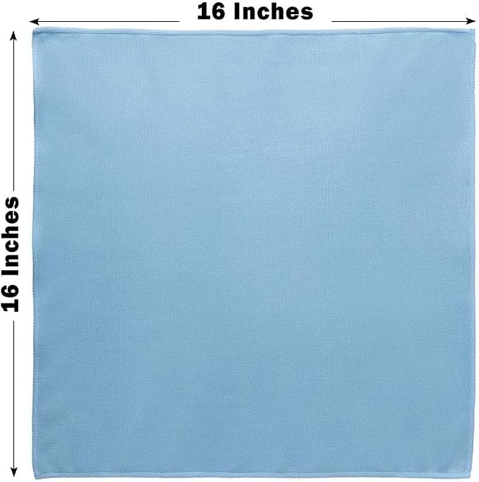 KLNYOO Microfiber Glass Cleaning Cloths Lint Free Streak Free Quickly and Easily Clean Windows & Mirrors Without Chemicals Polishing Cloth 16x16 Inch 8 Pack (Blue+ Grey)