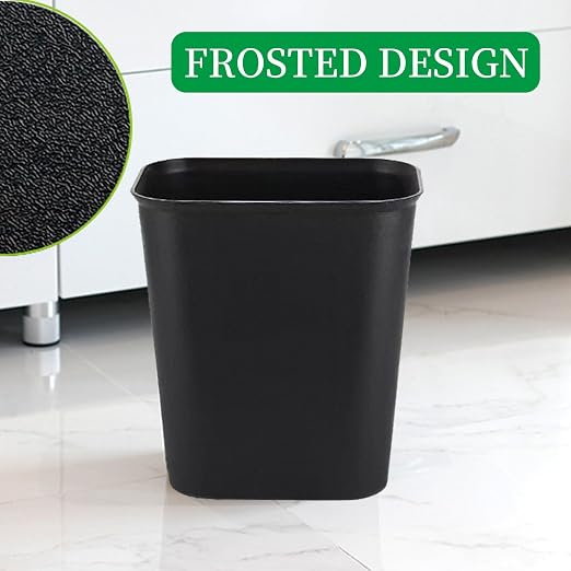 Black Small Trash Can 4Pack, 2Gallon/8 L Plastic Office Trash Can | Garbage Can Under Desk, Trash Cans for Bedroom, Office and Kitchen, Bathroom Trash Can Fits Narrow Space, Plastic Trash Can