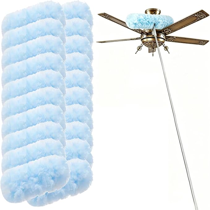 Duster Extended Handle with 20 Pcs Duster Refill for Swiffer | Duster with Extension Pole, Heavy Duty Duster Refills Kit for Ceiling Fan Blades, Cleaning, Dusting, Furniture, Blind