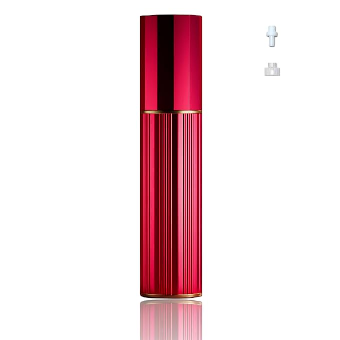 Perfume Travel Refillable Bottle Cologne Portable Atomizer Fragrance Scent Sprayer Pump Fill from Bottom Mini Pocket Size 5ml for Travel Essentials & Best Gift (Red)
