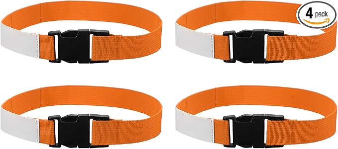 uxcell 4 Pcs Laundry Strap with Buckle, Multipurpose Laundry Strap Replacement Wash Care Utility Household Cleaning Loop Athletics Accessories Tools Storage, Orange