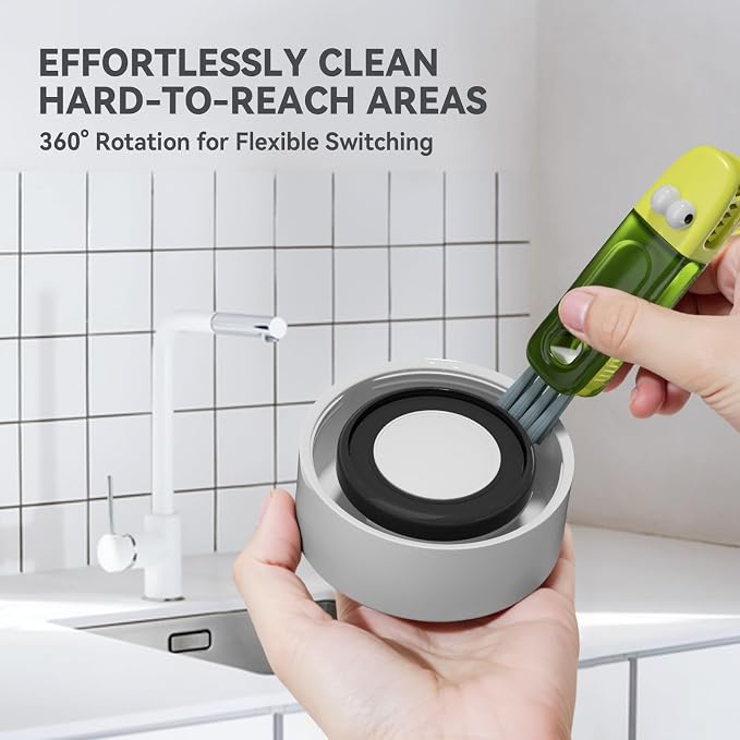3 in 1 Cup Lid Gap Cleaning Brush Set, Multifunctional Bottle Cleaning Brush, Silicone Cup Lid Gap Cleaner, Home Kitchen Crevice Cleaning Tools (Multicolored-3PCS)